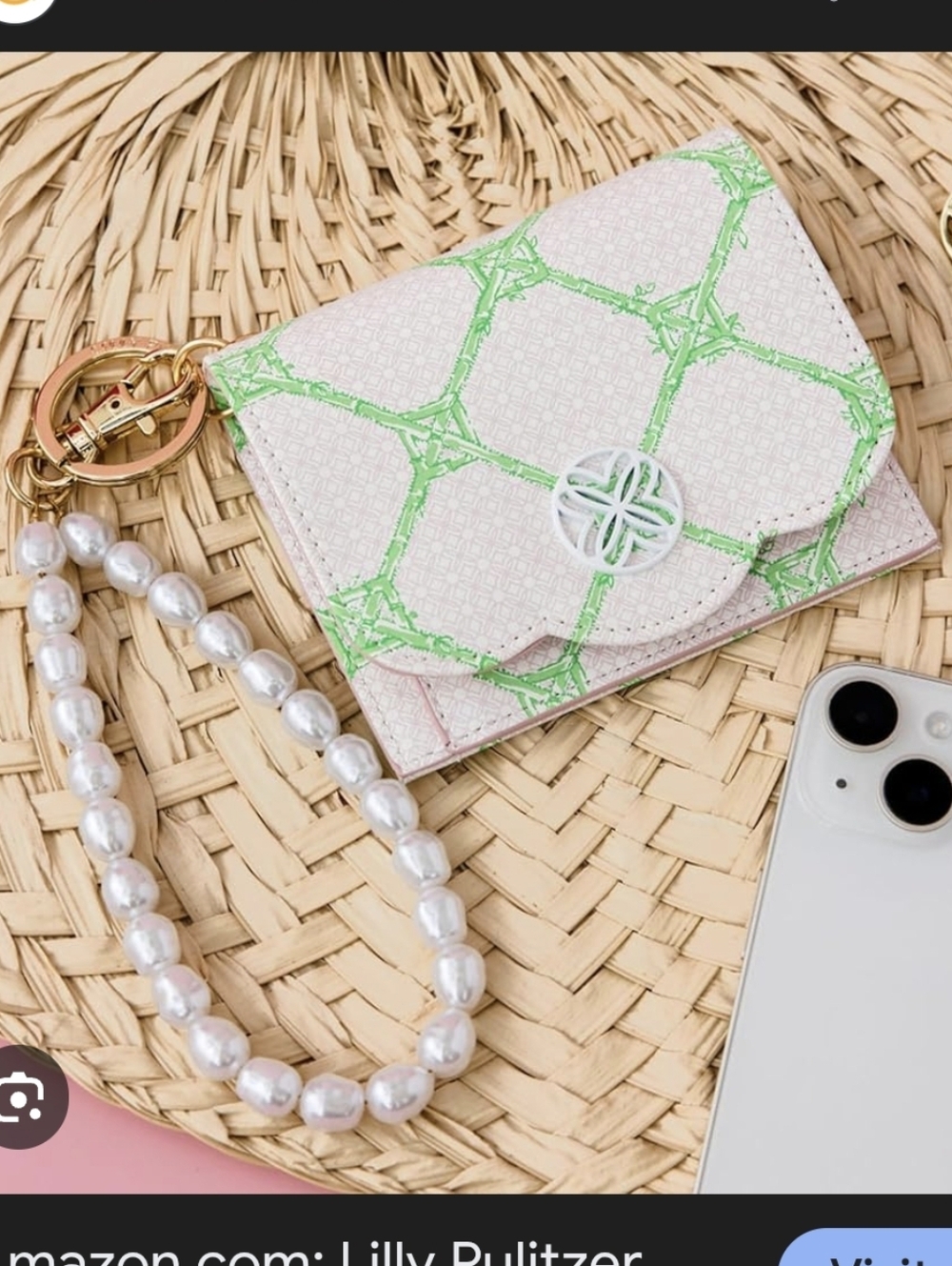 Lilly Pulitzer Snap ID Card Case in the Butterfly Trellis Pattern- New With Tags